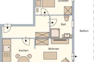 Grundriss Ferienwohnung 4 Apartmenthaus Villa Germania Kühlungsborn